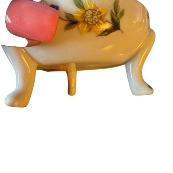 Vintage Napcoware Japan Porcelain Footed Trinket Box Floral Design Gold Trim - Picture 6 of 10